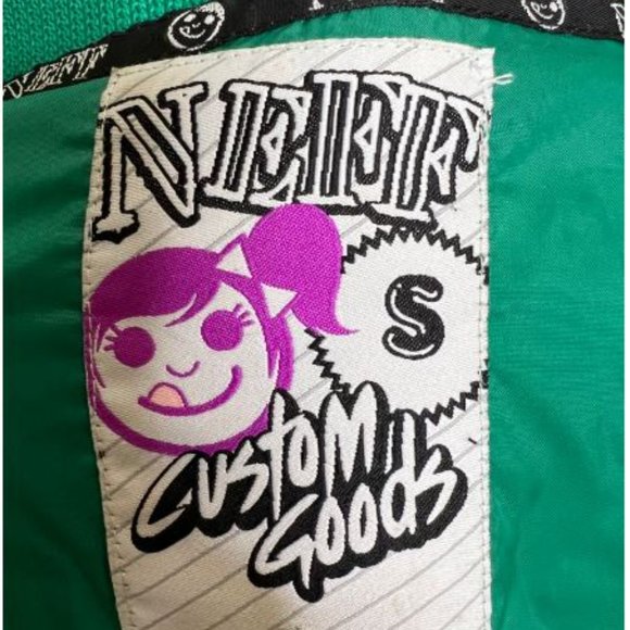 Neff Womens Front Zip Faux Leather Jacket Ribbed Cuff Long Sleeve Size S Green - Picture 5 of 6